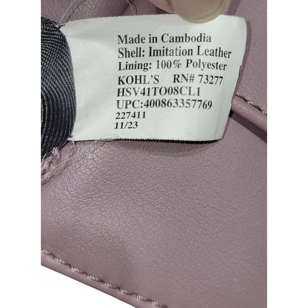 Simply Vera Wang Cara Tote Bag Handbag Purse - Elderberry - Picture 7 of 7